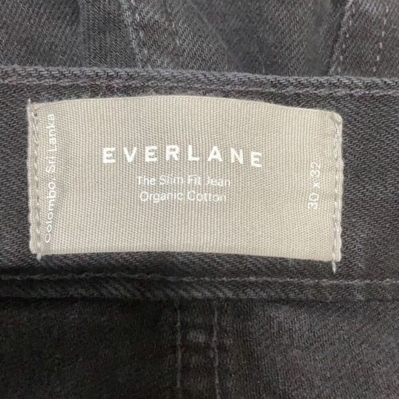NWT Everlane Black Denim Organic Cotton The Slim Fit Cropped Jeans Size 30x32 - Picture 4 of 14